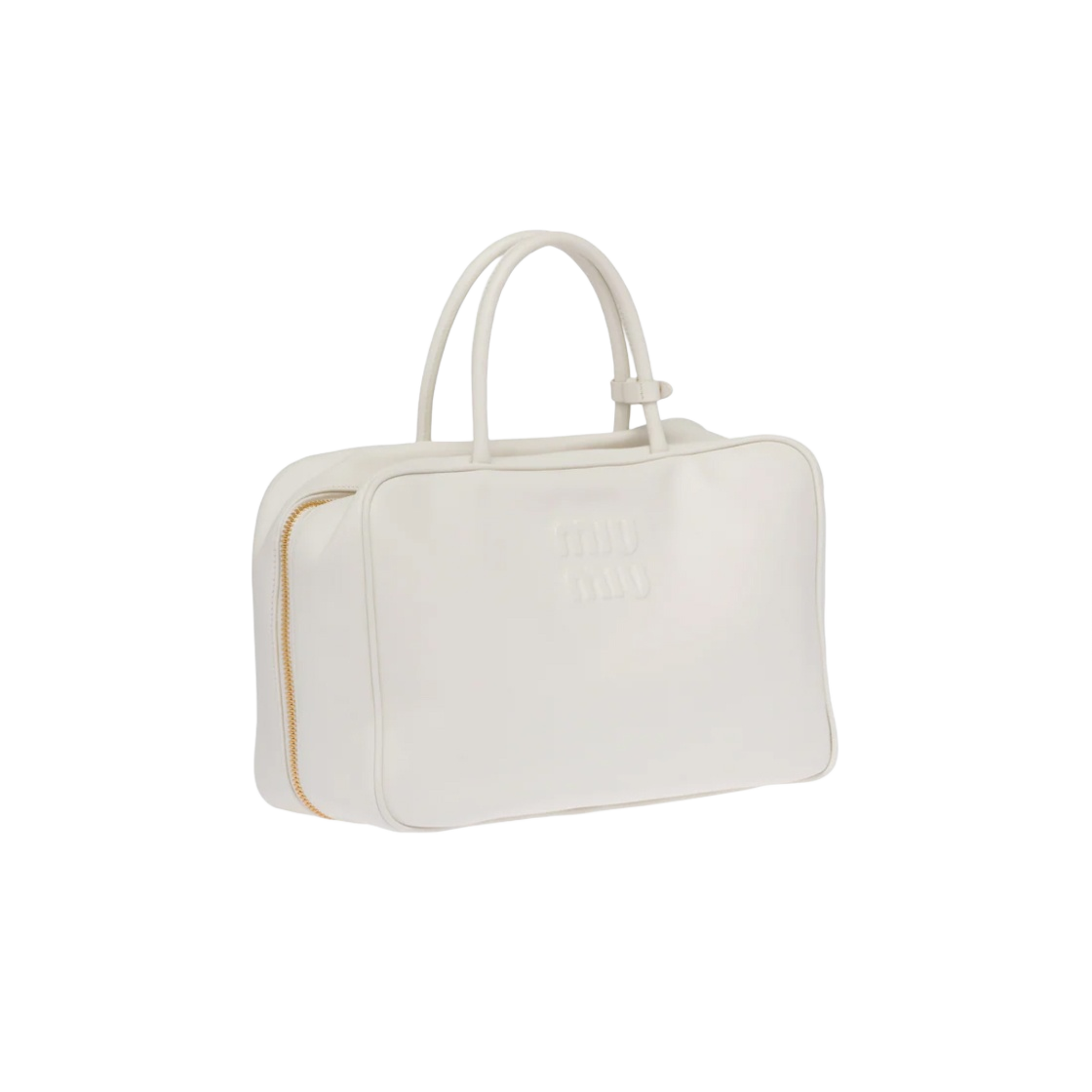 미우 미우 가죽 탑 핸들백 화이트(Miu Miu Leather Top Handle Bag White) - 2