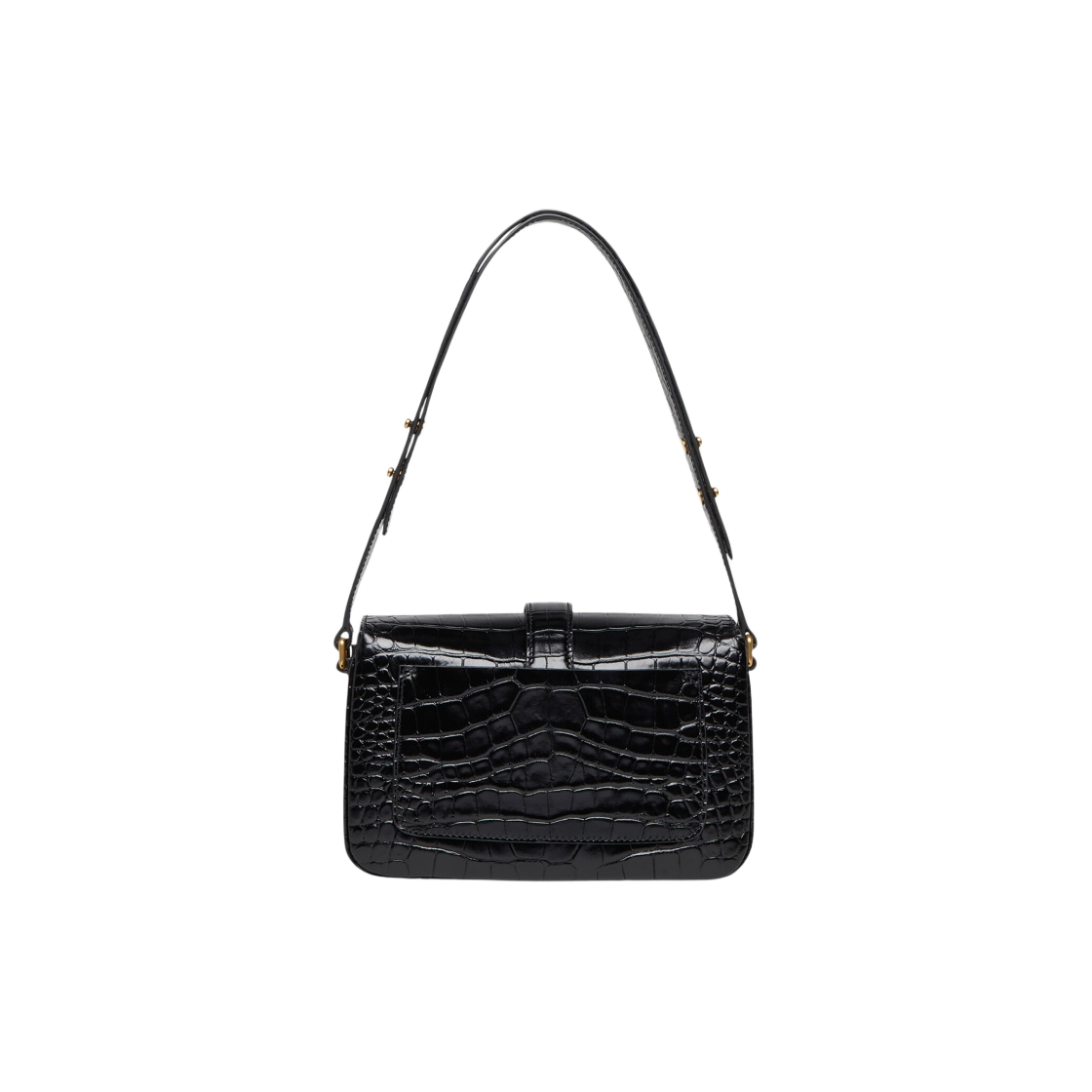 발렌시아가 크로커다일 엠보스 스몰 플랩백 블랙(Balenciaga Crocodile Embossed Small Flap Bag Black) - 3