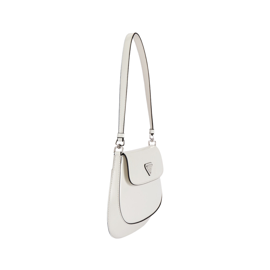 1BD311-ZO6-F0PG7 Prada Cleo Brushed Leather Shoulder Bag with Flap White N - #2