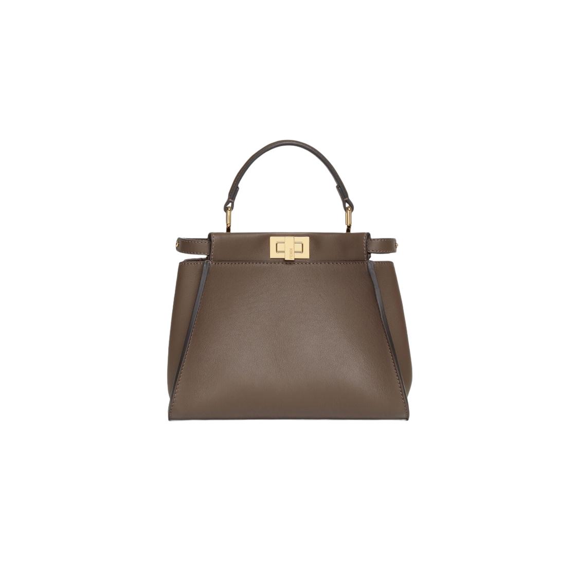 8BN244AHJWF1JCN Fendi Peekaboo Leather Mini Bag Dark Brown - 대표 이미지 #1