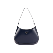 Prada Cleo Brushed Leather Shoulder Bag Blue