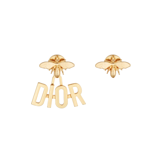 (W) Dior Dio(r)evolution Earrings Gold Finish Metal