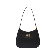 Miu Miu Madras Leather Shoulder Bag Black