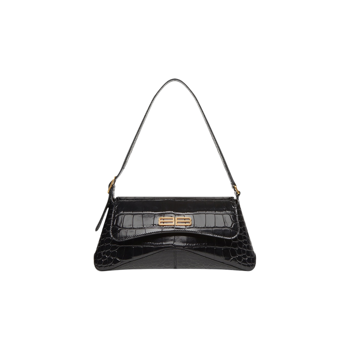 발렌시아가 크로커다일 엠보스 XX 스몰 플랩백 블랙(Balenciaga Crocodile Embossed XX Small Flap Bag Black) - 1