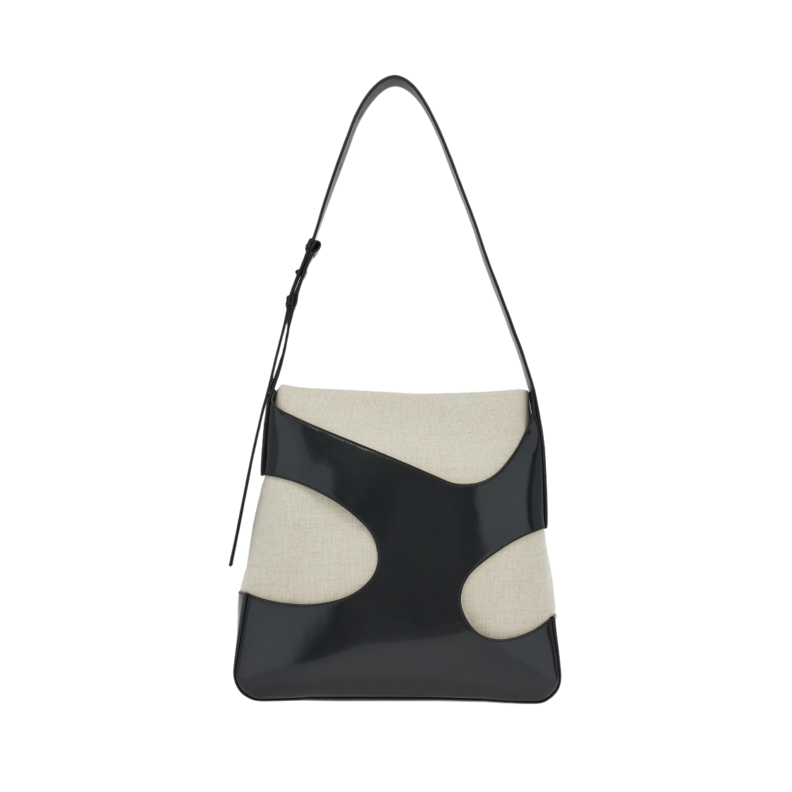 241241-760339 Ferragamo Shoulder Bag with Cut-Out Detailing Black Beige - 대표 이미지 #1