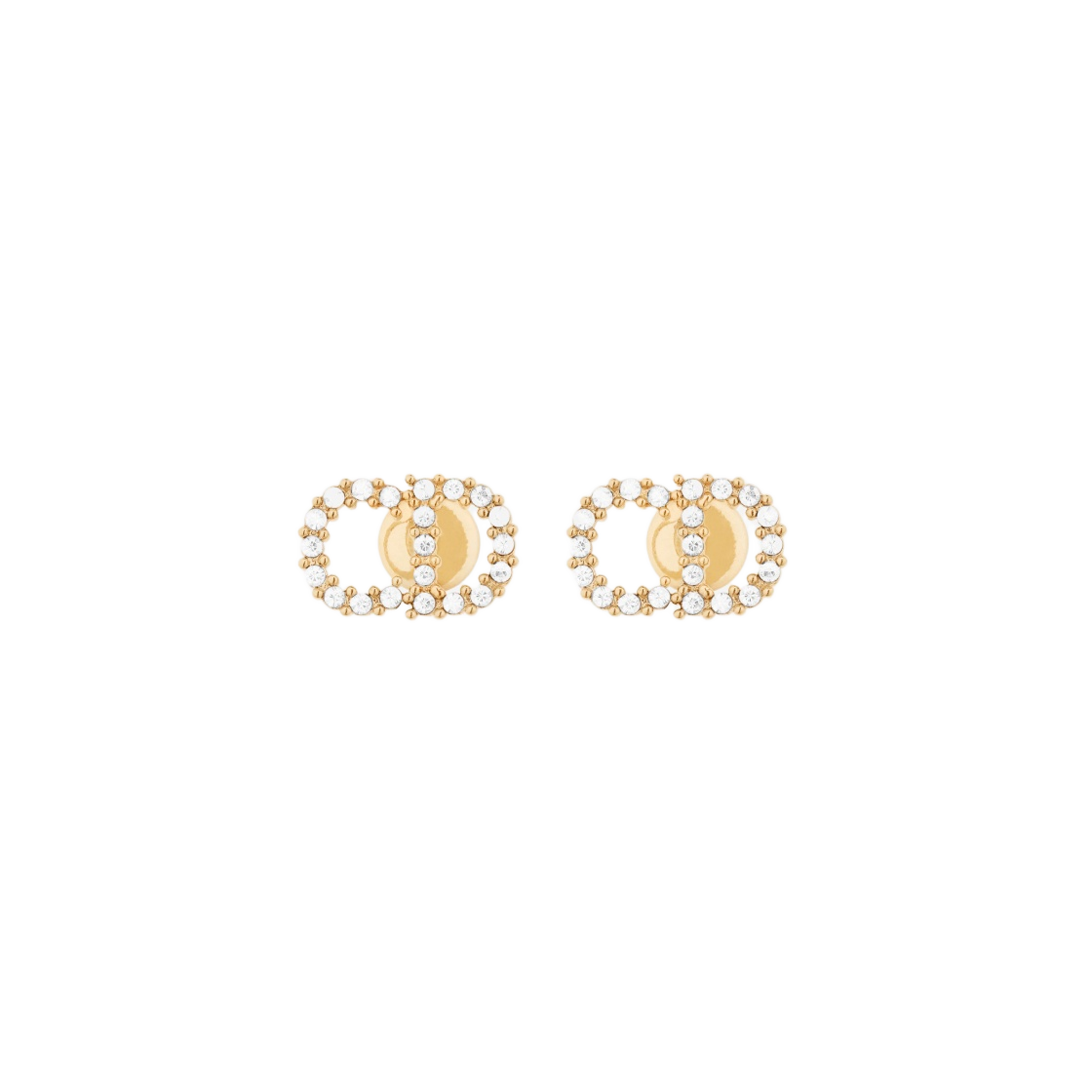 E1715CDLCY-D301 (W) Dior Clair D Lune Earrings Gold Finish Metal White Crystals - 대표 이미지 #1