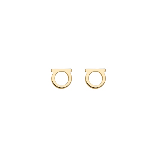 (W) Ferragamo Gancini Small Earrings Brass & Gold
