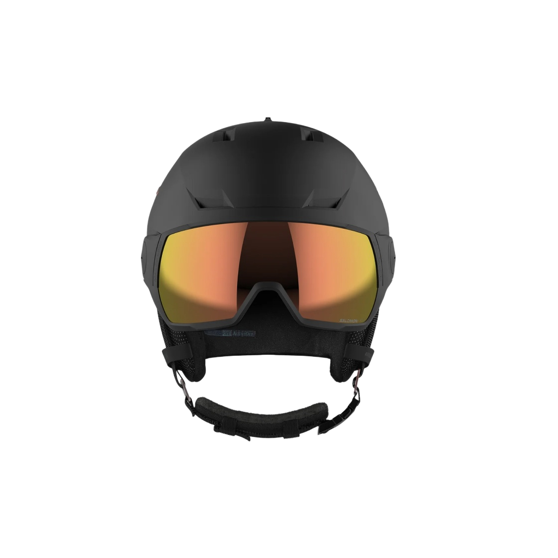 (W) 살로몬 아이콘 LT 바이저 포토 헬멧 블랙 핑크 골드((W) Salomon Icon LT Visor Photo Helmet Black Pink Gold)