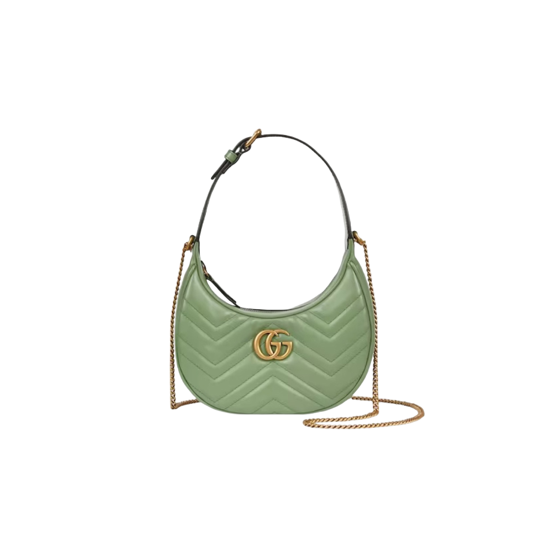 구찌 GG 마몽 하프문 쉐이프 미니백 세이지 그린(Gucci GG Marmont Half Moon Shaped Mini Bag Sage Green) - 1