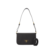 Prada Saffiano Leather Shoulder Bag Black