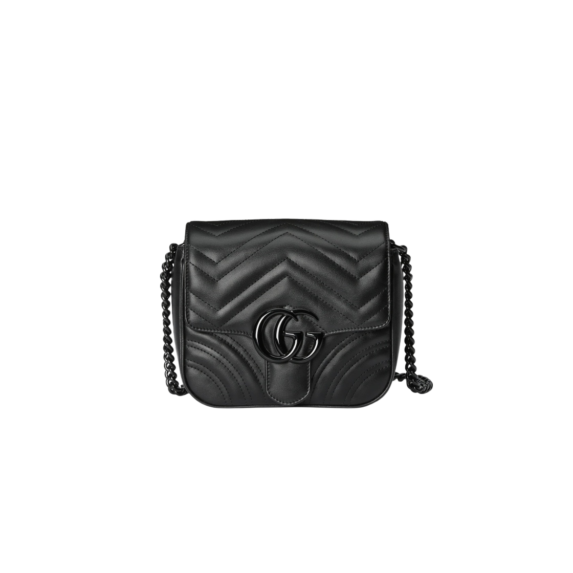 구찌 GG 마몽 마틀라세 숄더백 블랙 레더(Gucci GG Marmont Matelasse Shoulder Bag Black Leather) - 1