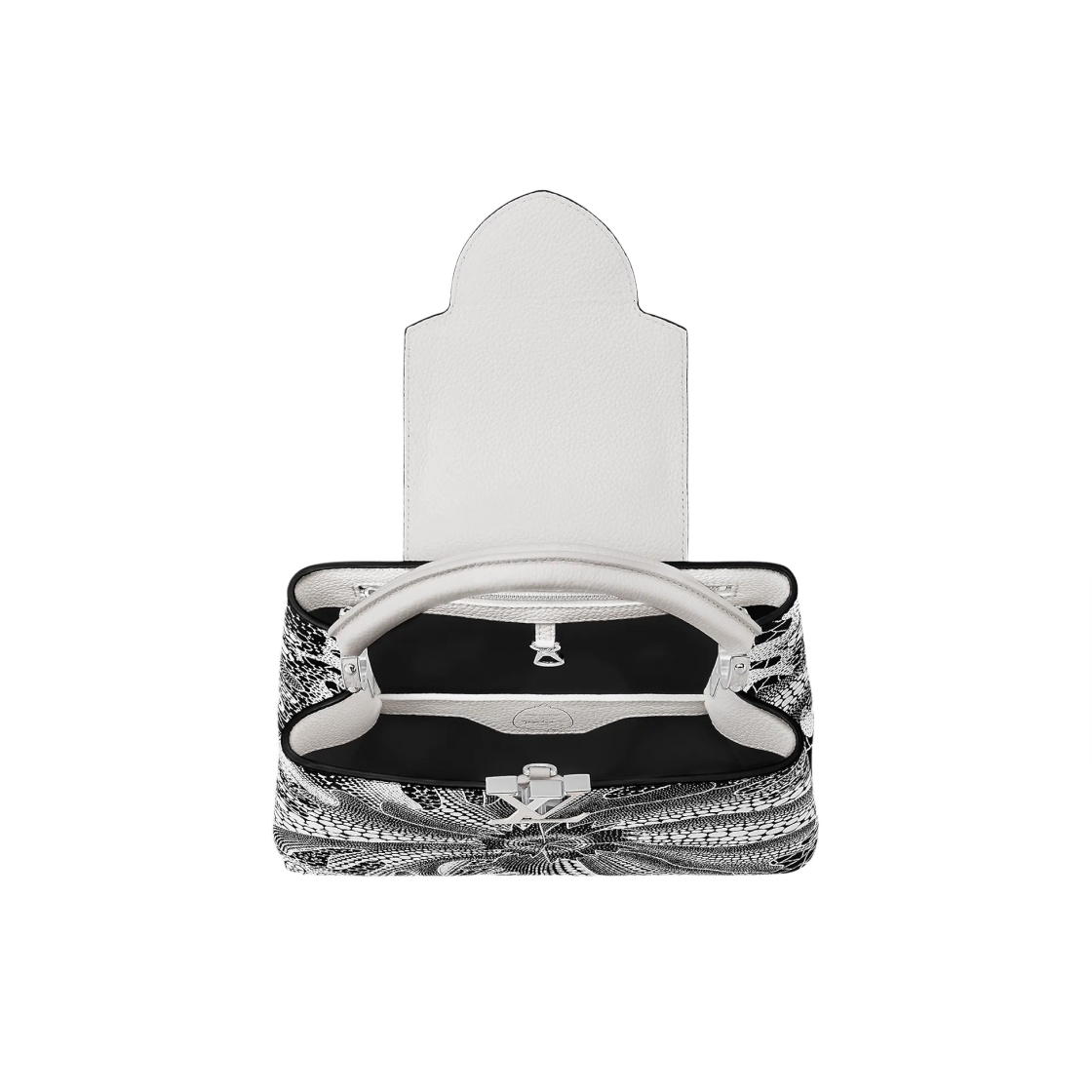 루이비통 x 야요이 쿠사마 카퓌신 MM 블랙 화이트(Louis Vuitton x YK Capucines MM Black White) - 4