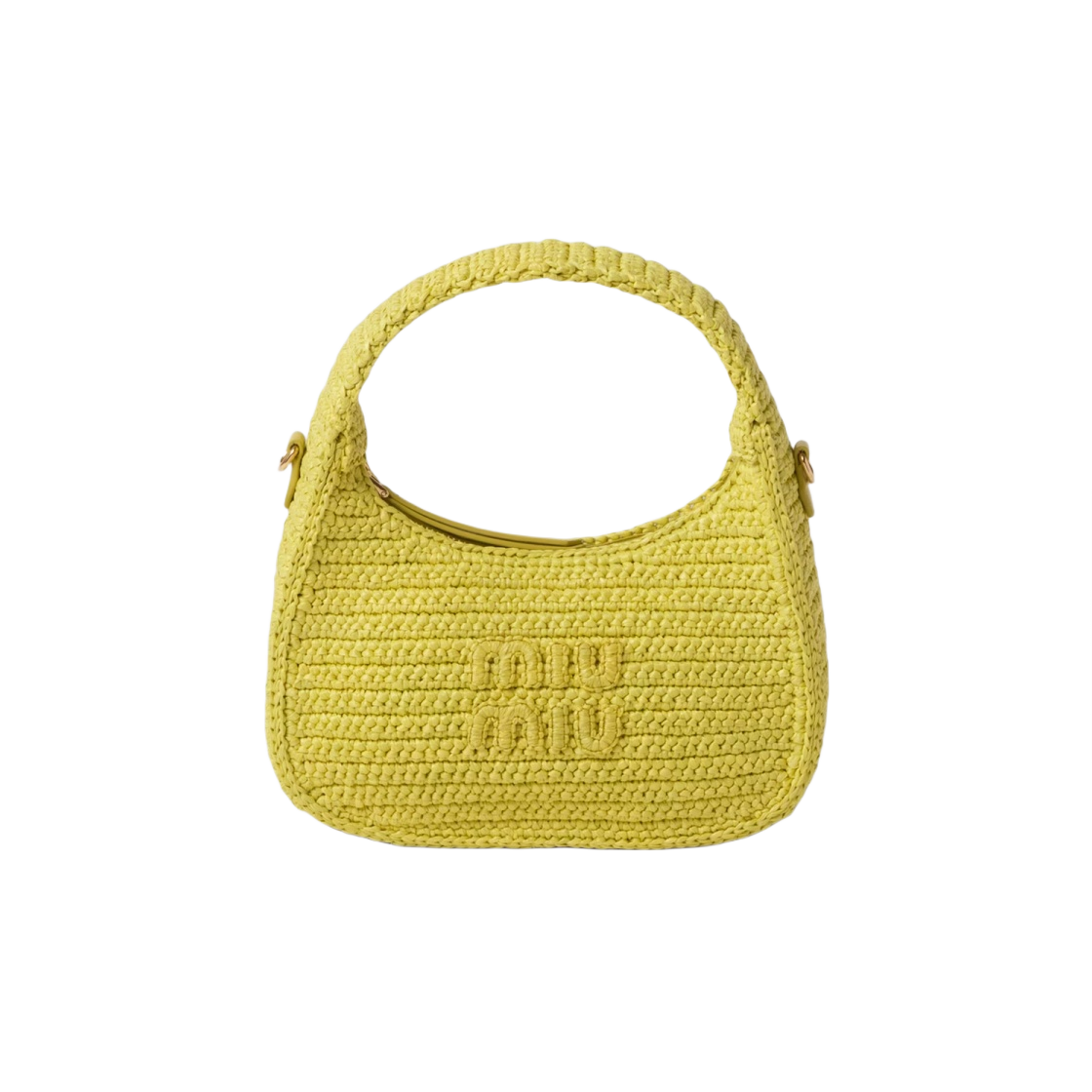 미우 미우 완더 크로쉐 호보백 시트론 옐로우(Miu Miu Wander Crochet Hobo Bag Citron Yellow) - 1
