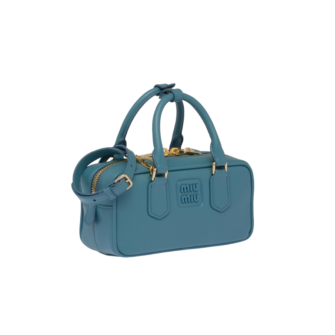미우 미우 가죽 탑 핸들백 마리나 블루(Miu Miu Leather Top Handle Bag Marina Blue) - 2