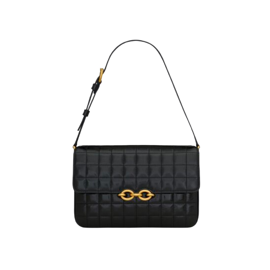 생로랑 르 메일론 퀼티드 샤이니 레더 블랙(Saint Laurent Le Maillon in Quilted Shiny Leather Black) - 1