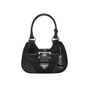 Prada Moon Re-Nylon and Leather Bag Black
