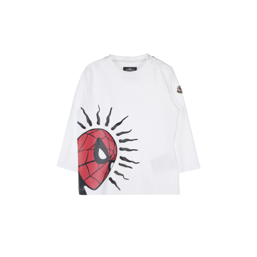 (Kids) Moncler Spider-Man Motif T-Shirt White - 22FW