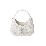 Miu Miu Wander Wicker Hobo Bag White