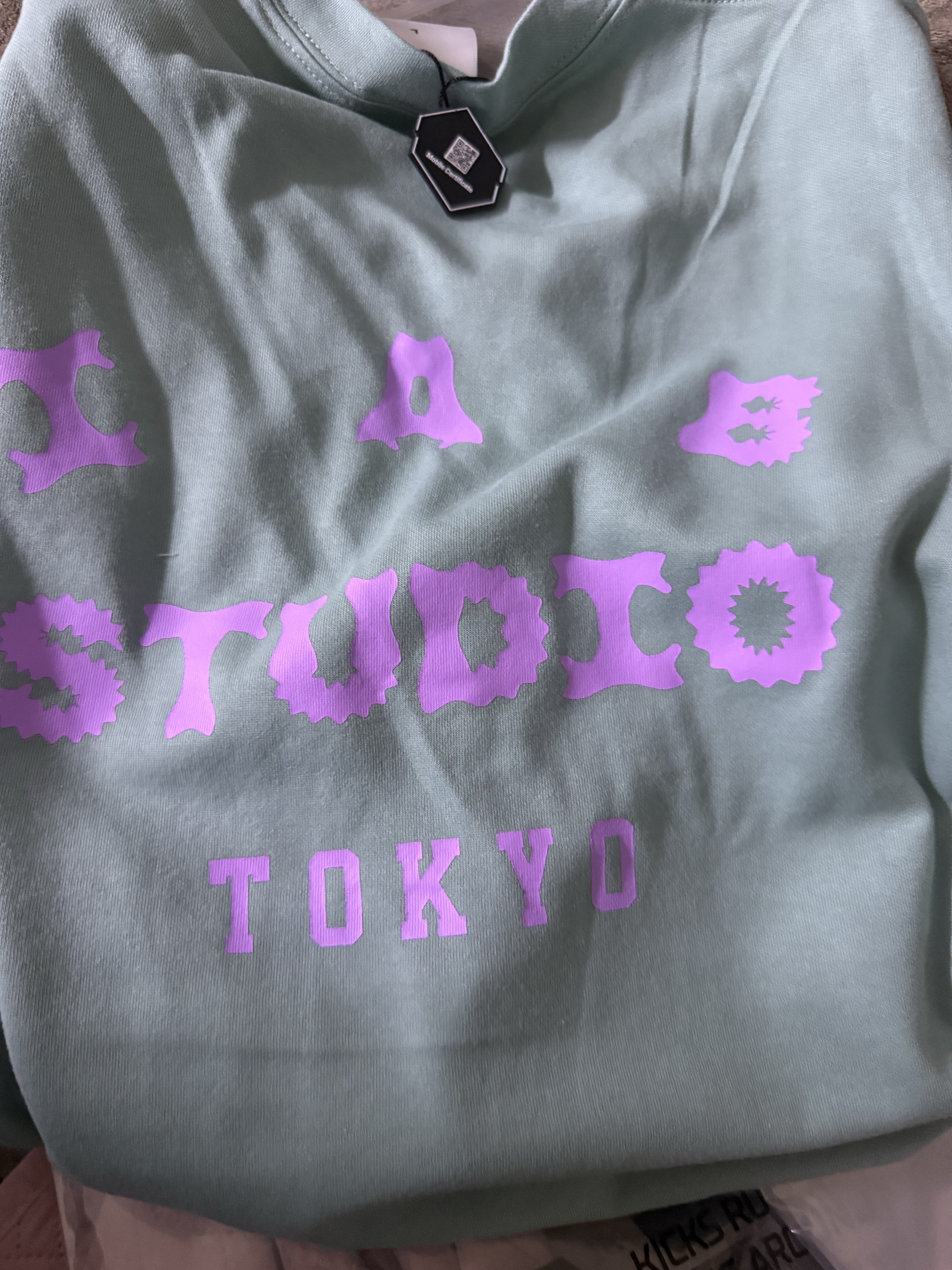 IAB Studio Tokyo Long Sleeve Ash Green Pink 착용 스타일 - 1