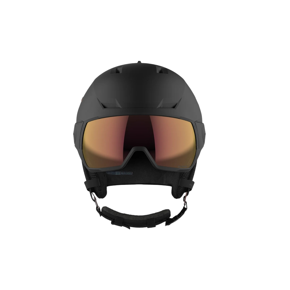 (W) 살로몬 아이콘 LT 바이저 헬멧 블랙 핑크 골드((W) Salomon Icon LT Visor Helmet Black Pink Gold)