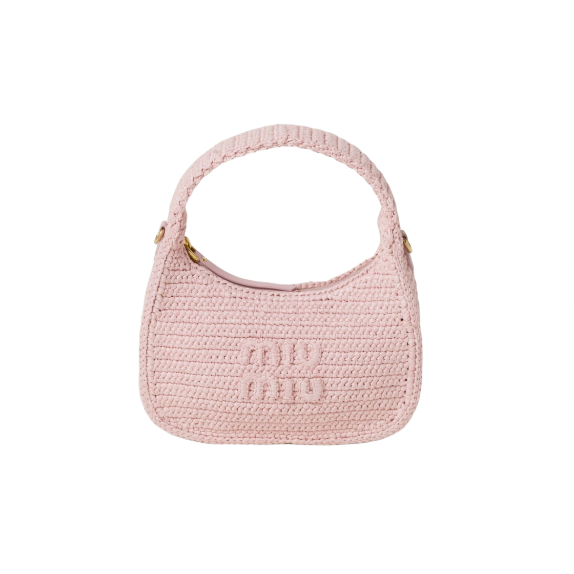 미우 미우 완더 크로쉐 호보백 앨러배스터 핑크(Miu Miu Wander Crochet Hobo Bag Alabaster Pink) - 1