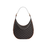 Celine Heloise Cuir Triomphe Bag in Triomphe Canvas Calfskin Tan