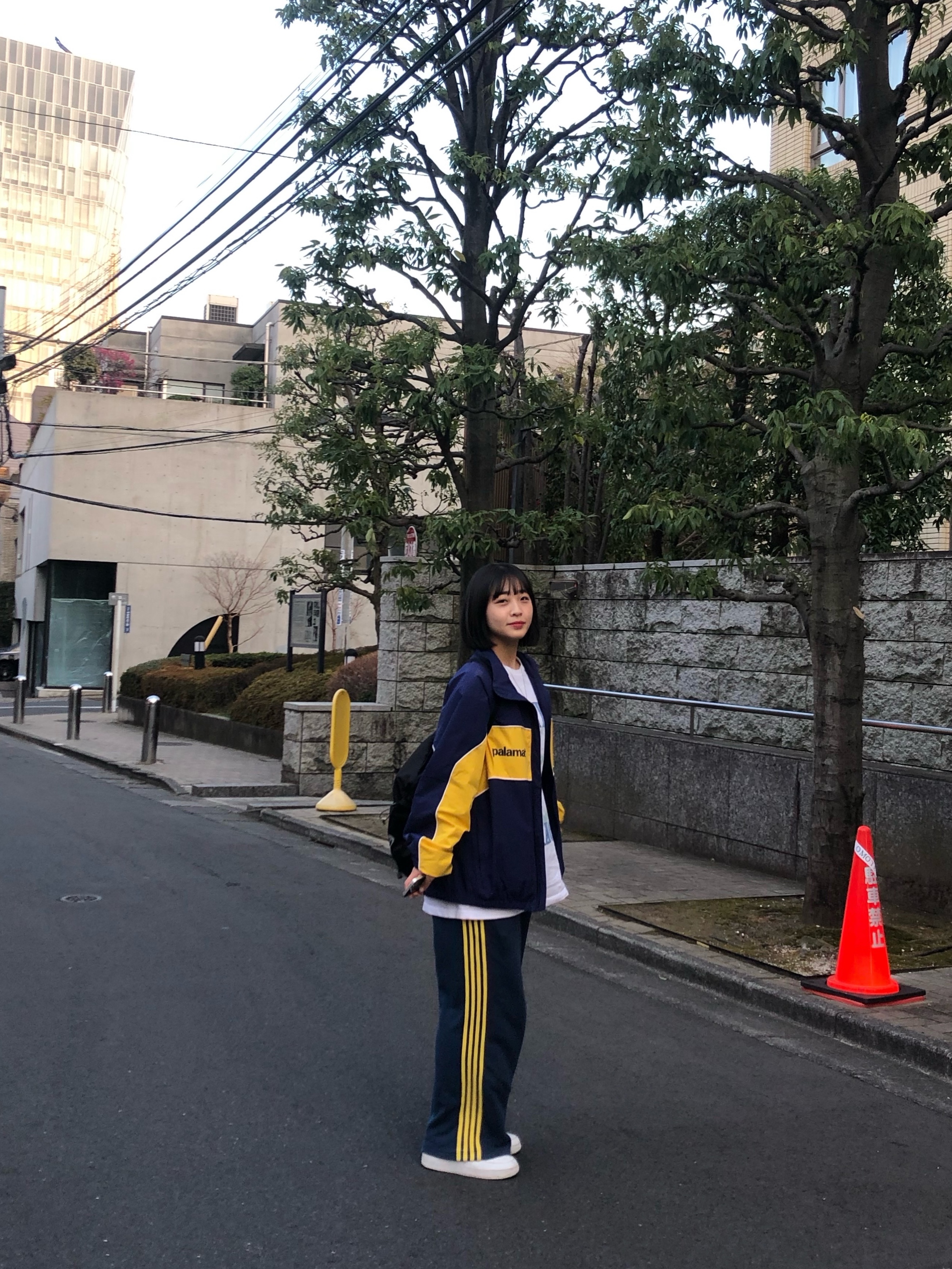 Palace Palamat Shell Jacket Navy - 24FW 착용 스타일 - 4