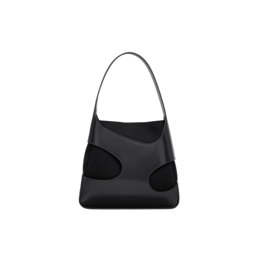 Ferragamo Small Shoulder Bag with Cut-Out Detailing Black