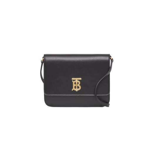 Burberry Mini Leather Flat TB Bag Black