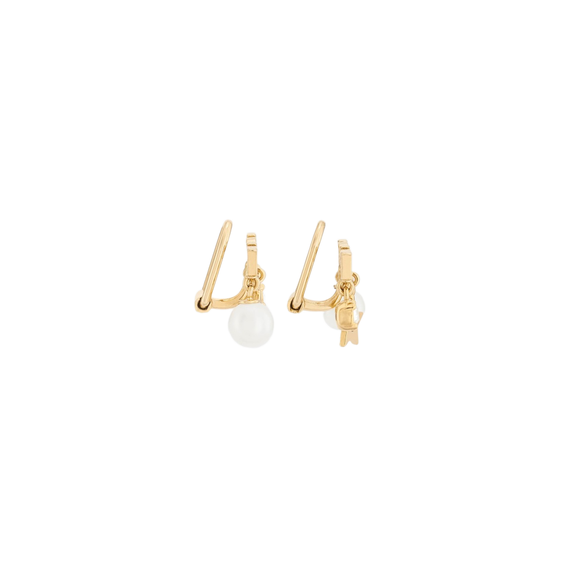 E1680DVORS-D301 (W) Dior Dio(r)evolution Clip-On Earrings Gold Finish Metal White Resin Pearls White Crystals - #2