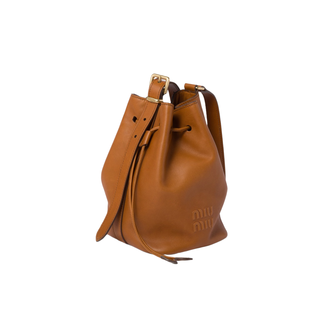 미우 미우 레더 버킷백 코냑(Miu Miu Leather Bucket Bag Cognac) - 2