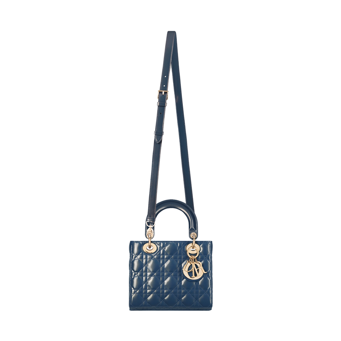 M0531ONKS-M19Z Dior Small Lady Bag Pastel Midnight Blue Glossy Iridescent - #4