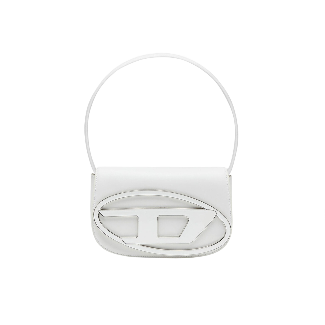 X08396PR818-T1003 Diesel 1DR Shoulder Bag in Nappa Leather White