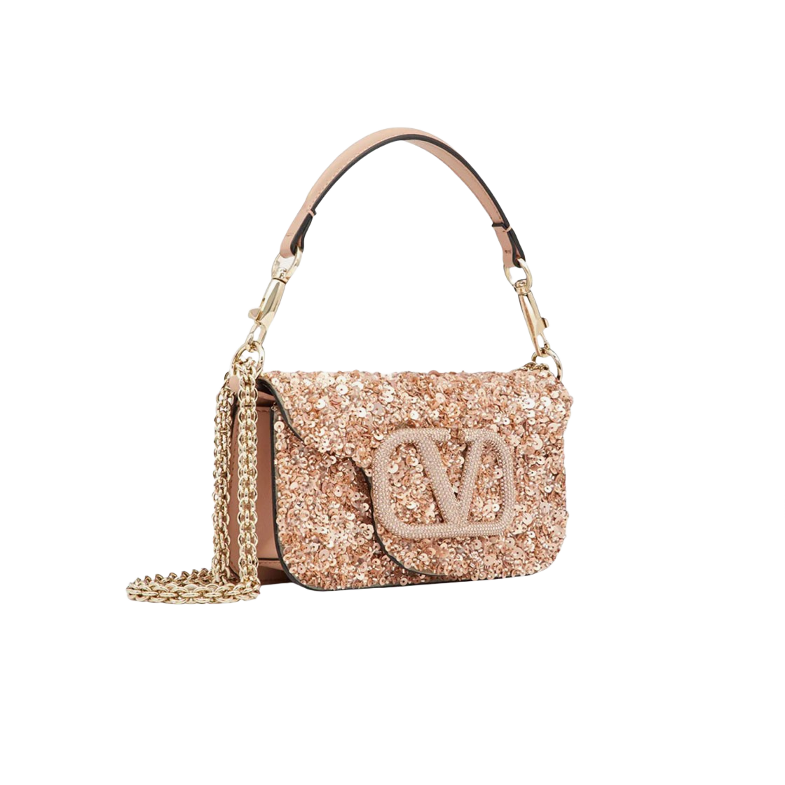 발렌티노 로코 자수 스몰 숄더백 로즈 미스트(Valentino Loco Embroidered Small Shoulder Bag Rose Mist) - 2
