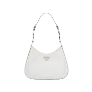 Prada Cleo Brushed Leather Shoulder Bag White