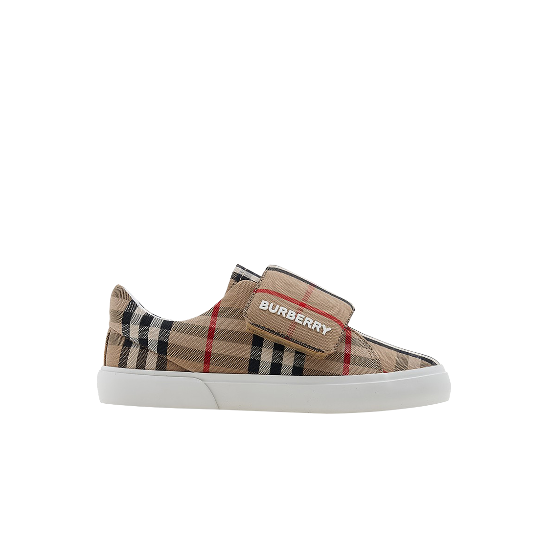 (키즈) 버버리 체크 캔버스 스니커즈 아카이브 베이지((Kids) Burberry Check Canvas Sneakers Archive Beige) - 1
