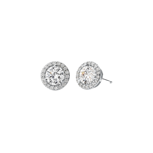 (W) Michael Kors Precious Metal Plated Sterling Silver Pave Stud Earrings Silver