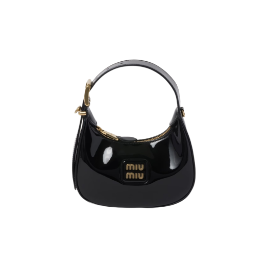 Miu Miu Patent leather hobo bag Black