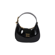 Miu Miu Patent leather hobo bag Black