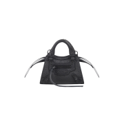 Balenciaga Grained Calfskin Neo Classic Super Nano Handbag Black