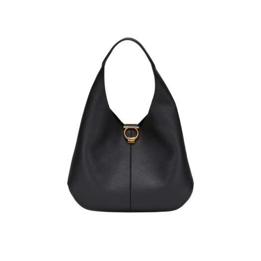 Ferragamo Gancini Hobo Bag Black