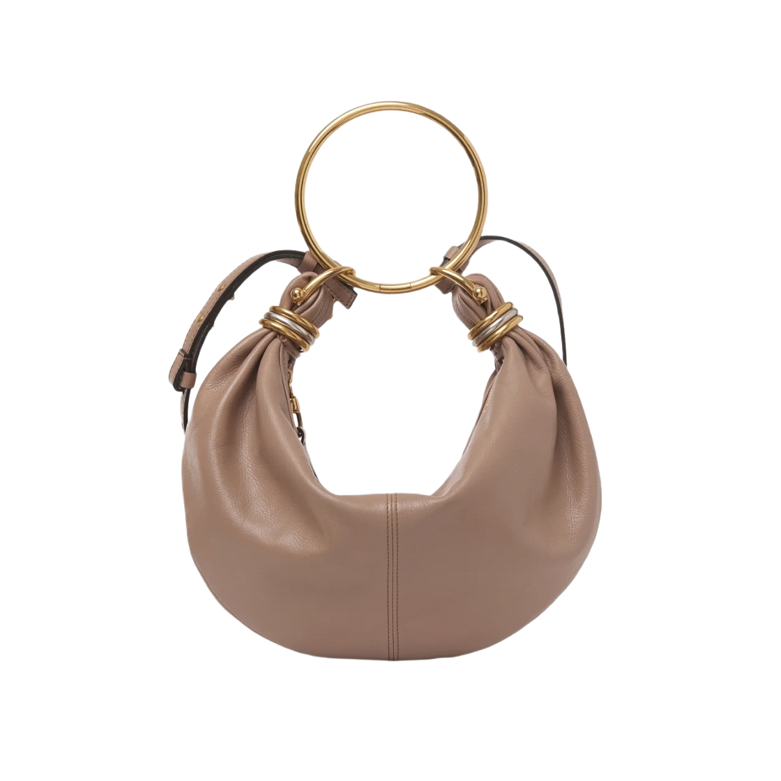 CHC24AS611N72527 Chloe Small Bracelet Hobo Bag in Grained Leather Woodrose
