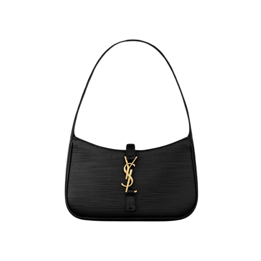 Saint Laurent Le 5 A 7 Mini Hobo In Satin Black