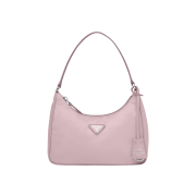 Prada Re-Edition 2005 Saffiano Trim Re-Nylon Mini Hobo Bag Alabaster Pink
