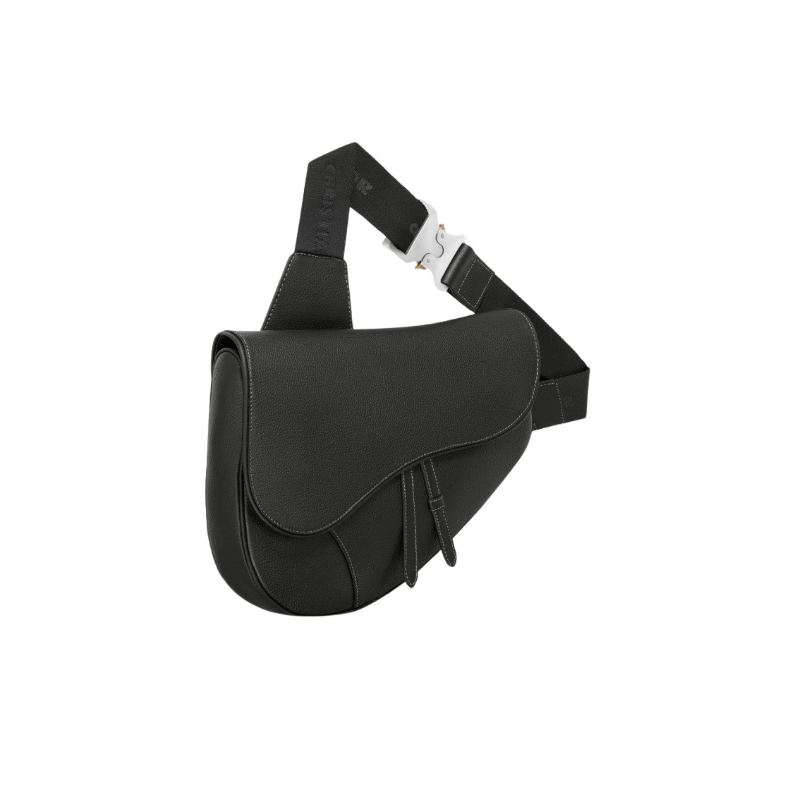 디올 맥시 새들백 그레인드 카프스킨 블랙(Dior Maxi Saddle Bag Grained Calfskin Black) - 2