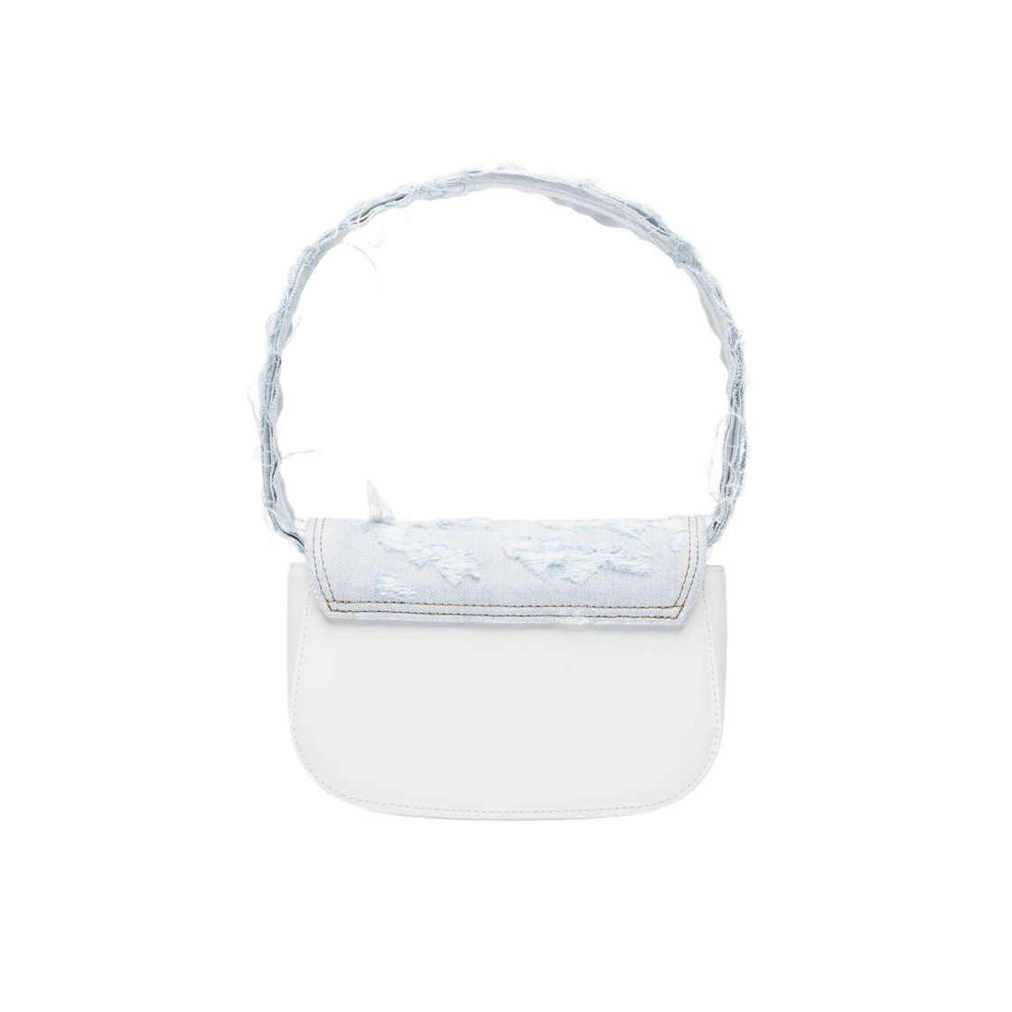 디젤 1DR 디스트로이드 데님 숄더백 블루 화이트(Diesel 1DR Destroyed Denim Shoulder Bag Blue White) - 3