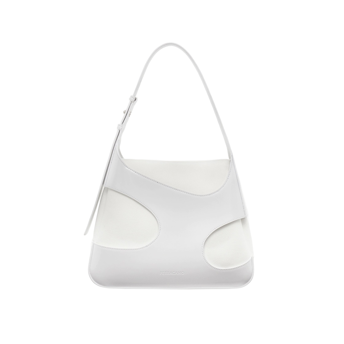 페라가모 미디움 숄더백 컷아웃 디테일링 옵틱 화이트(Ferragamo Medium Shoulder Bag with Cut-Out Detailing Optic White) - 1