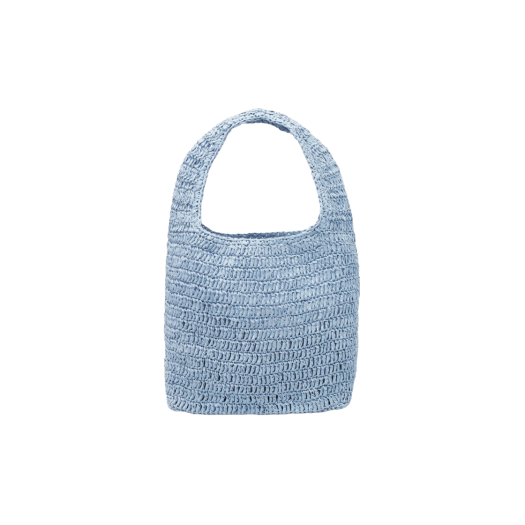 COS Mini Raffia Shoulder Bag Light Blue