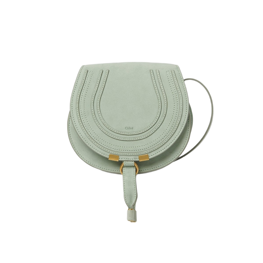 CHC23AS680I61354 Chloe Marcie Small Saddle Bag Airy Green - 대표 이미지 #1