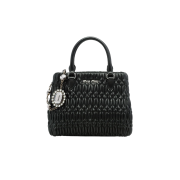 Miu Miu Crystal Cloque Nappa Leather Handbag